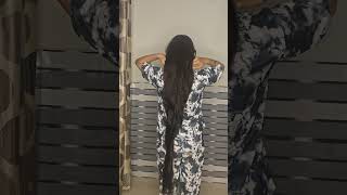 Silky shiny open long dry hair beautiful bun drop video #hairstyle #hair