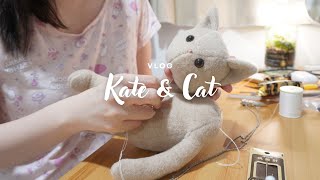 ENG | DIY Cat Doll Sewing | Adding Pet-Friendly Plants to Home | Cat Bath Time | Kate Vlog