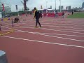 asafa powell trying out blocks at the warm up track