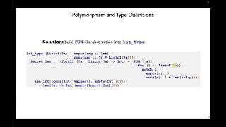 Polymorphism 4 — polymorphic datatypes