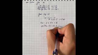 Solve the given set of equations for value of x:x-3z=-5, 2x-y+2z=16, | Plainmath