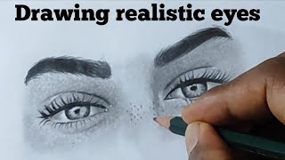How to draw beautiful eyes girl #drawing #tutorial realistic eyes