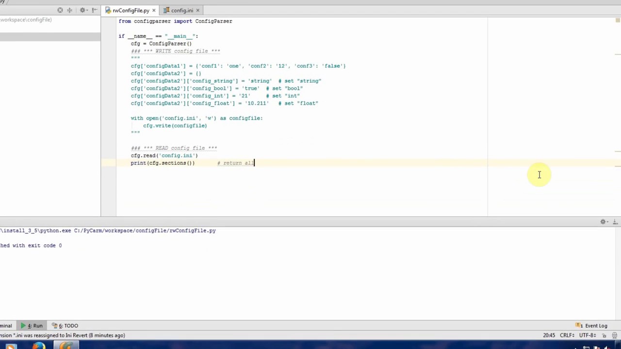 Python Beginner Tutorial - How To Write And Read To Config File ...