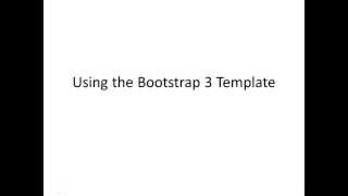 How to use the Bootstrap-3-Template