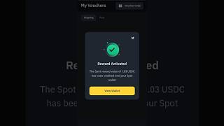 Received 1.03 USDC Token Voucher On Binance | Rewards Hub | Binance Free USDC #binance #usdc #reward