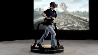 Oculus Rift demo with Virtuix Omni walking platform