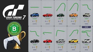 【GT7】🏆國家B級駕照全金全紀錄 | National B License All Gold Reference Runs | Gran Turismo 7 License Guide