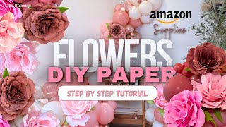 DIY Party Decorations - Giant PAPER Flowers  - Easy Tutorial - Amazon Supplies