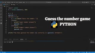 Number guessing game PYTHON 🐍| Python Project for beginners | Guess the number game #python #coding