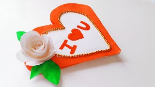 Beautiful Handmade Valentine's Day Greeting Card/Handmade Card For Valentines Day/POP-UP Card Making