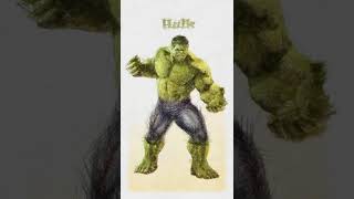 I draw Hulk with pencils.  Video how I draw with a pencil. 4К Superhero #shorts