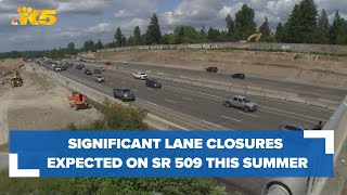 Significant lane closures for construction projects expected on SR 509 this summer, WSDOT says