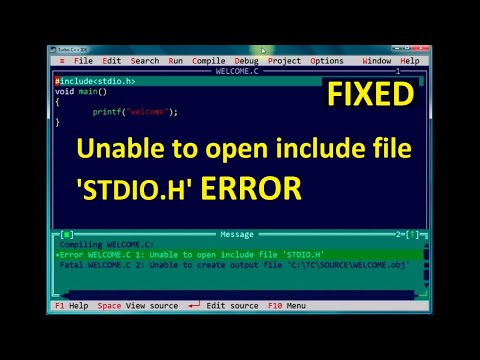 Unable to Open include file stdio.h in turbo c Unable to Open include file stdio.h in turbo c