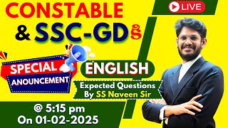 Constable \u0026 SSC - GD English Tricks And Tips By SS Naveen