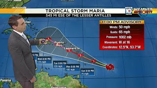 Local 10 News tracks Tropical Storm Maria, 11 p.m. Saturday update