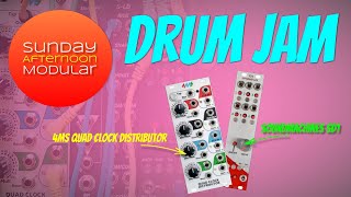 Jam with SOUNDMACHINES SD1 SIMPLEDRUM + 4MS QUAD CLOCK DISTRIBUTOR as Sequencer + Patch explanation