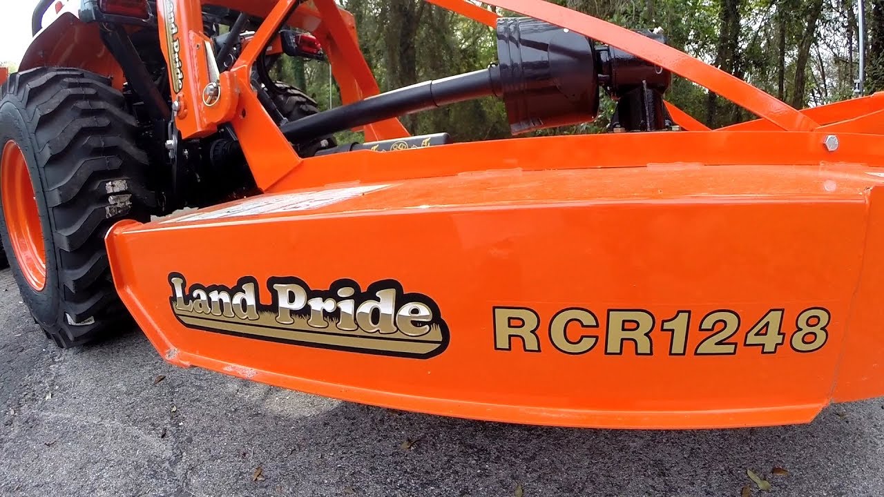 Land Pride RCR1248 Brush Cutter On Kubota B2601 - YouTube