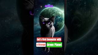 This Cat Discovers a Mysterious Green Planet! 🌿😺 #cat #catlover #catspace #chat #cosmicdiscovery