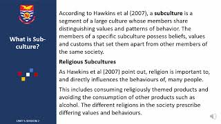 Consumer Behaviour Unit 5 Session 2