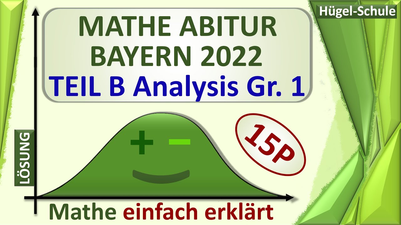 Abitur Mathe Bayern 2022 | Prüfungsteil B | Analysis Aufgabengruppe 1 ...