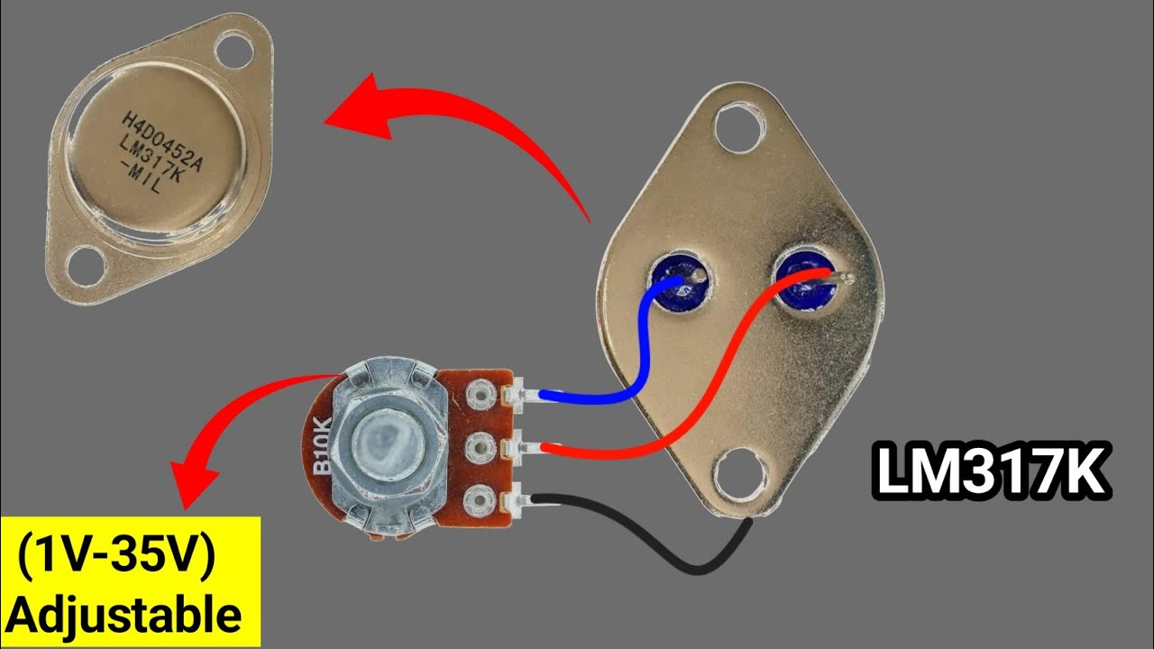 Make Adjustable Voltage Regulator Circuit Lm317k Youtube