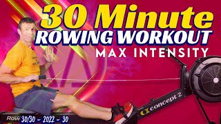 30 Minute RowAlong - MAX Intensity Row - NO MUSIC - 30
