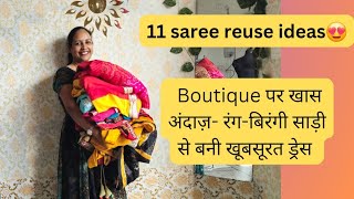 11 Beautiful saree reuse idea / Party wear dress from saree/ #sareereuseideas