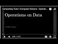 Computing Fundamentals - Operations on Data - AND, OR, XOR, NOT, Shift
