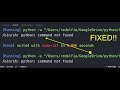 PYTHON How to fix zsh command not found PYTHON error in VS CODE