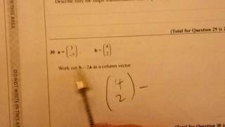 Q30 Column Vectors Foundation/Higher Non-Calculator Sample Assessment Material 9-1