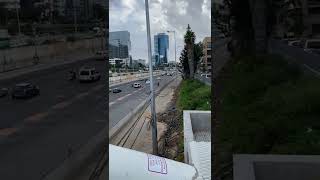 Israel | Tel Aviv | Ayalon main highway through the city | Beautiful bridge over the highway