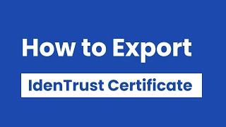 01a Onenotary How To Export Identrust Certificate