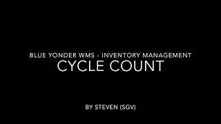 Cycle Count Blue Yonder WMS