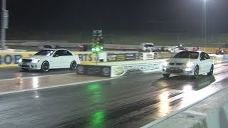 AMG C63 vs HSV GTS drag - V8 sedans