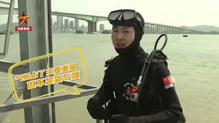 Female Presenter is Diving with Neoprene Wetsuit in Sea