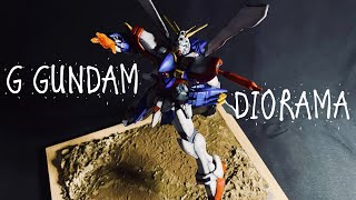 【ジオラマとガンプラ】ジオラマにアクションベースを組み込んで簡単G GUNDAM製作