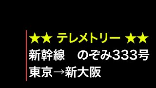 ★★テレメトリー情報★★　右側車窓 東海道新幹線 のぞみ333 東京→新大阪