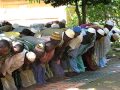 Muslim prayer ritual, West Africa village