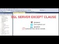 Except Clause in SQL Server