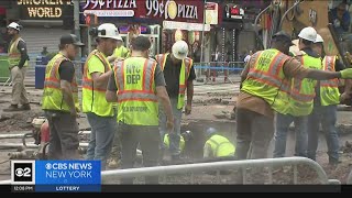 Work continues to reopen streets around Times Square