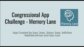 Congressional App - Memory Lane