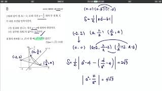 2015년시행 고2 3월 모의고사 나형 21번 삼각형 넓이