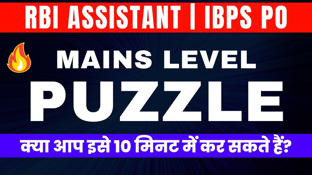 Mains Level Seating Arrangement | Reasoning Puzzle Mains Level | RBI ...