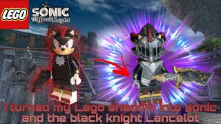 I turned my Lego shadow minifg into a sonic and the black knight Lancelot