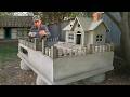 Build remarkable miniature with cozy villa and fish pond