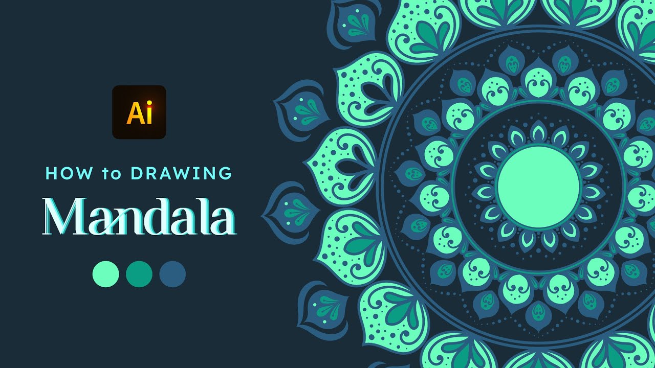 How To Drawing Mandala Illustrator Tutorial Youtube