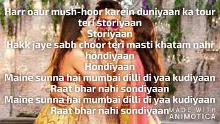 Mumbai Dilli Ki Kudiyaan Lyrics | Student Of The Year 2