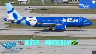 MSFS2020 LIVE / JET BLUE / REAL WORLD FLIGHT [KBOS-MKJS ]   / VATSIM /FENIXA320