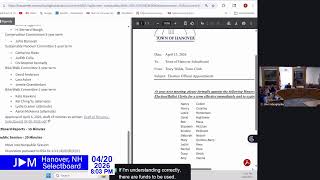 Hanover Selectboard 4/20/2026