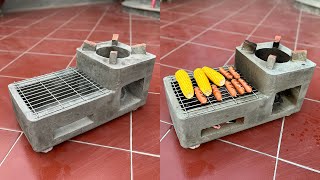 Creative Ideas To Make A Two in One Wood Stove From Old Styrofoam Box and Cement